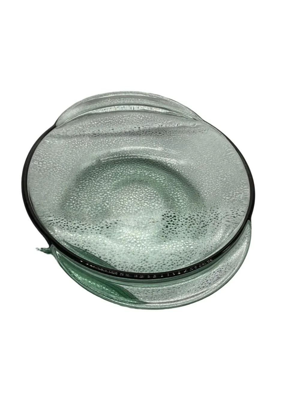 Anchor Hocking Vintage Green Glass Covered Casserole Dish 2 Quart Textured Bubbl